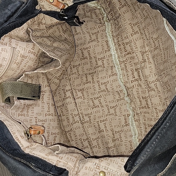 Bed Stu Waxed Canvas Leather Hawkeye Messenger Shoulder Bag - Picture 13 of 15